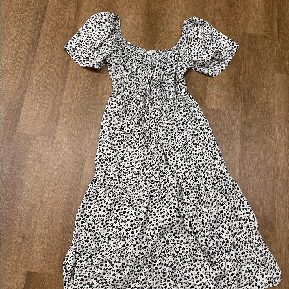 Blush Black and White Floral Maxi Dress